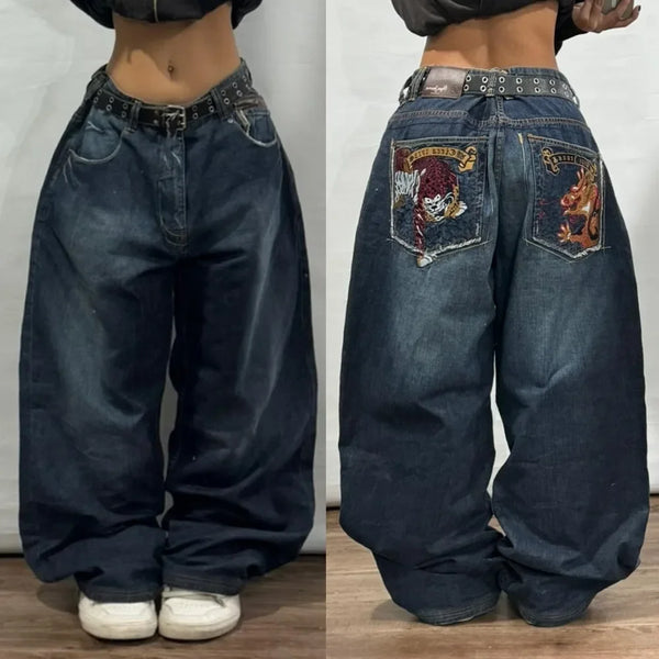 SIRI Street Wear Y2K Loose Jeans Denim Trousers for All